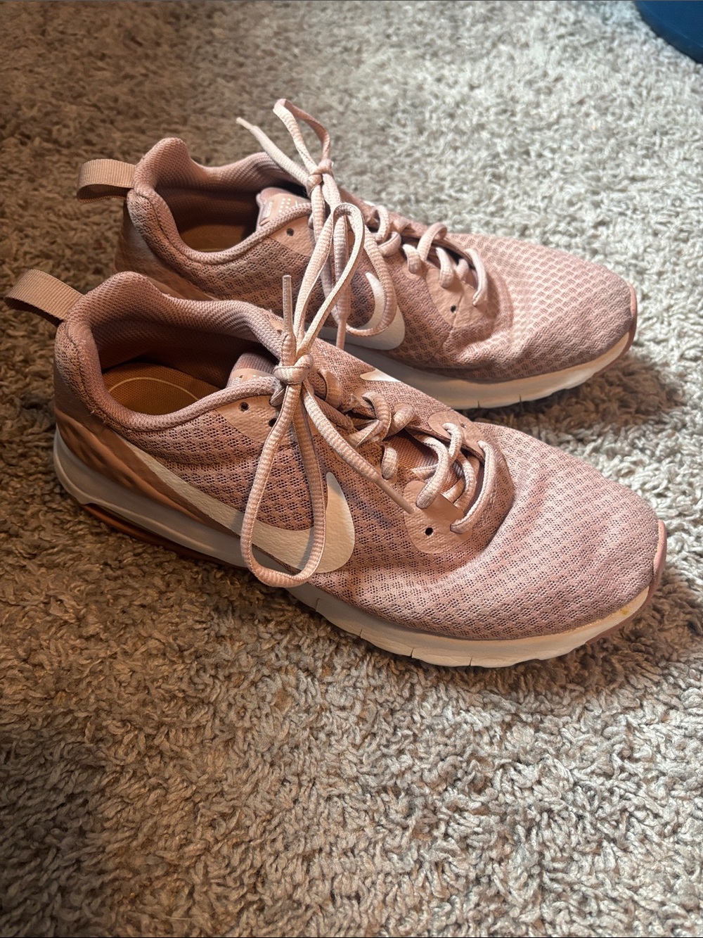 Nike Women’s Blush Pink Mesh Running Shoes with White Swoosh